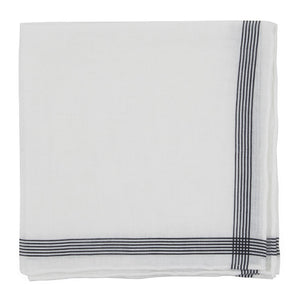 Old Town Border Black Pocket Square