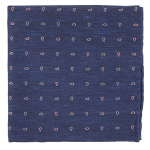 Budding Paisley Navy Pocket Square