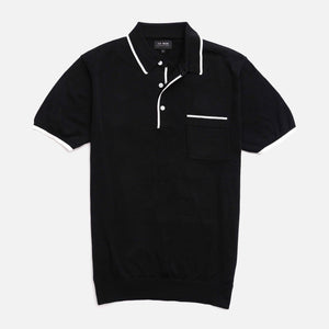 Tipped Cotton Sweater Black Polo