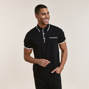 Tipped Cotton Sweater Black Polo alternated image 2