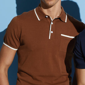 Tipped Cotton Sweater Brown Polo alternated image 1