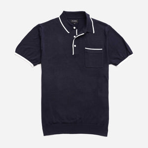 Tipped Cotton Sweater Navy Polo featured image