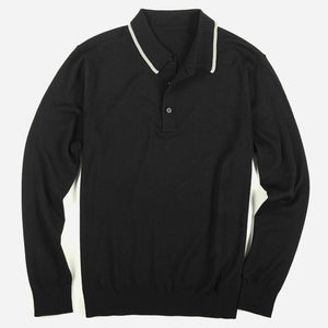Perfect Tipped Merino Wool Classic Black Polo featured image