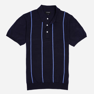 Thin Vertical Stripe Navy Polo