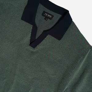 Birdseye Sweater Jade Polo alternated image 1