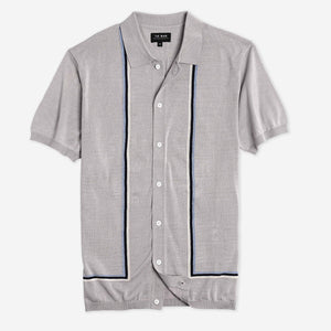 Full Placket Border Stripe Grey Polo featured image