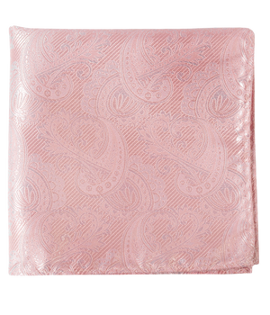 Twill Paisley Blush Pink Pocket Square