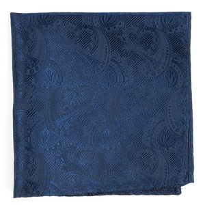 Twill Paisley Navy Pocket Square