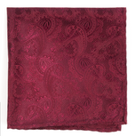 Twill Paisley Burgundy Pocket Square