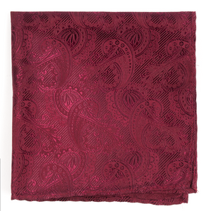 Twill Paisley Burgundy Pocket Square featured image