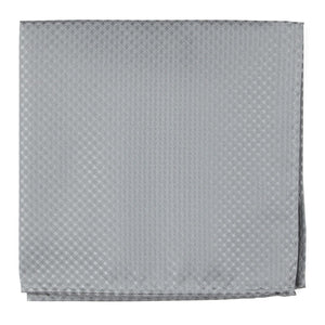 Be Married Checks Silver Pocket Square