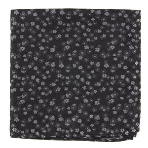 Free Fall Floral Black Pocket Square featured image