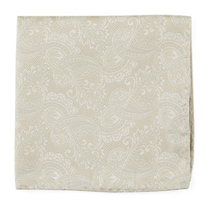 Twill Paisley Light Champagne Pocket Square featured image