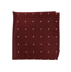 Satin Dot Burgundy Pocket Square