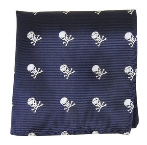 Skull And Crossbones Navy Pocket Square featured image