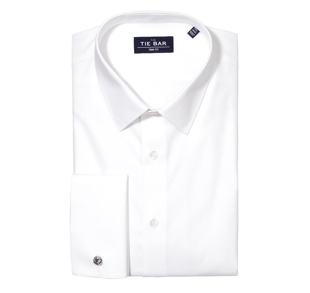 Pinpoint Solid - French Cuff White Non-iron Dress Shirt | Cotton Shirts ...