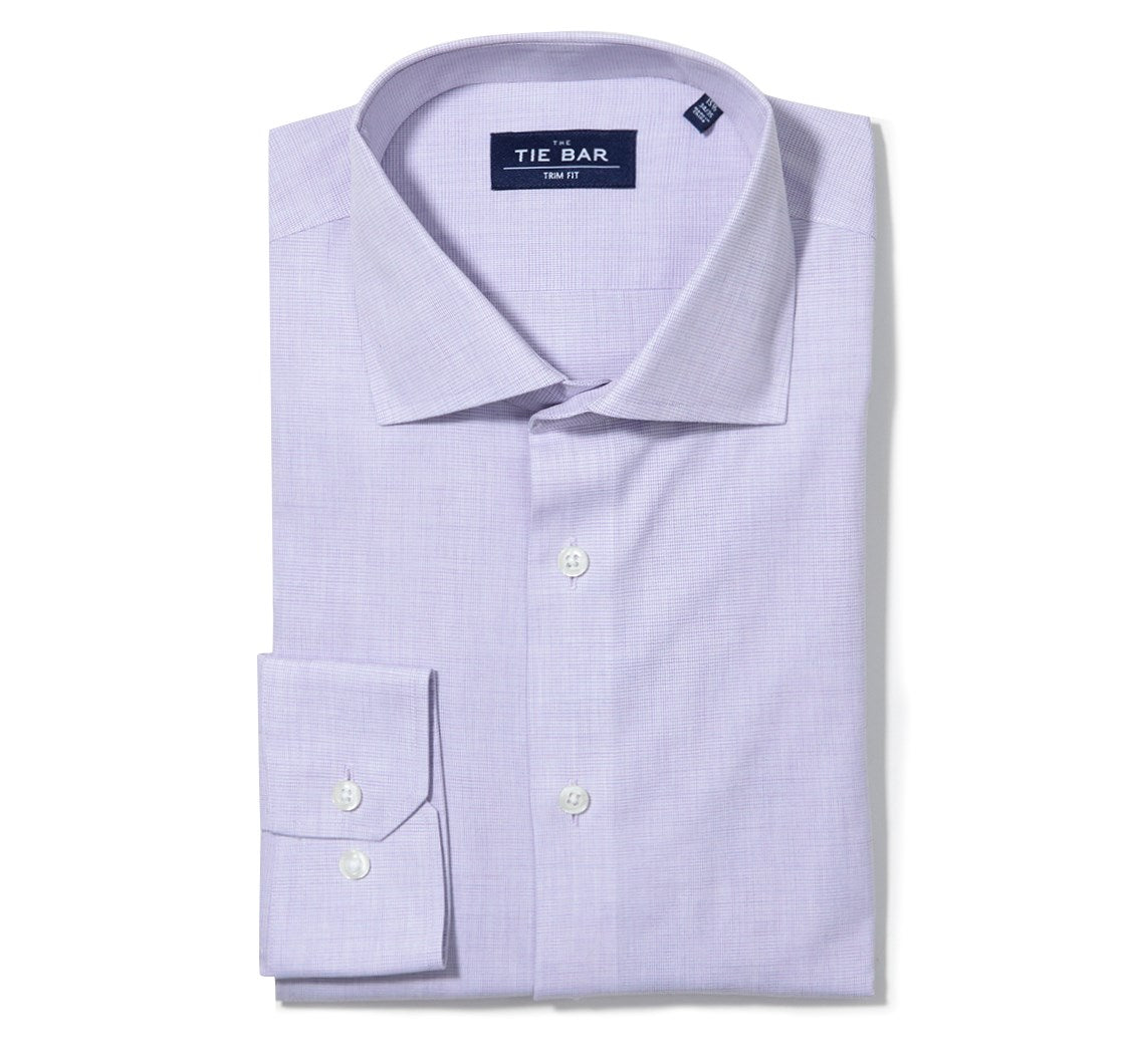 Summer Solid Lavender Non-iron Dress Shirt | Cotton Shirts | Tie Bar
