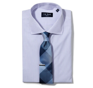 Double Stripe Lavender Non-Iron Dress Shirt alternated image 1
