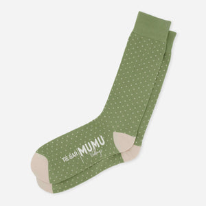 Mumu Weddings - Seaside Dot Moss Green Dress Socks