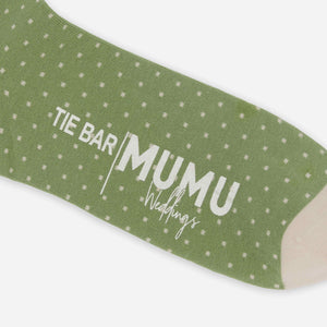 Mumu Weddings - Seaside Dot Moss Green Dress Socks alternated image 1