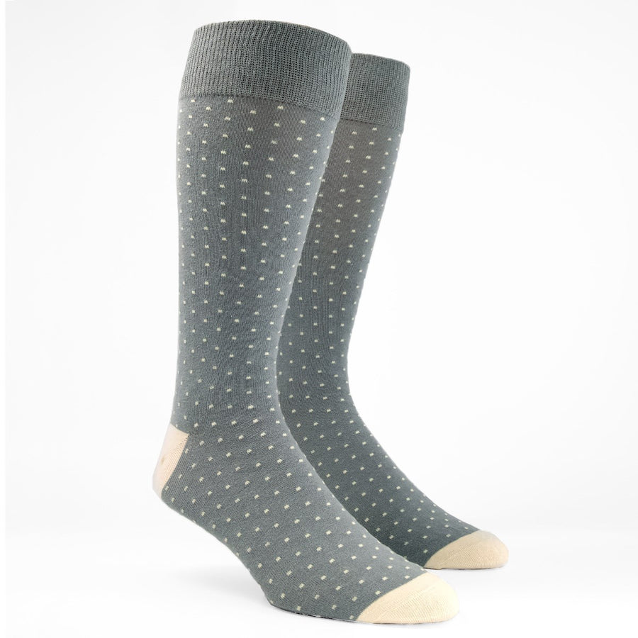 Mumu Weddings - Seaside Dot Silver Sage Dress Socks | Cotton Socks ...