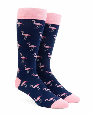 We Flamingo Together Navy Dress Socks featured image