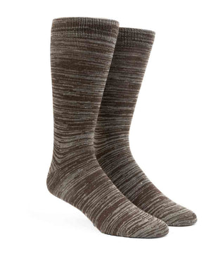 Marled Brown Dress Socks