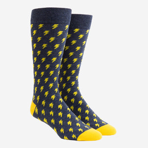 Lightning Bolt Navy Dress Socks featured image