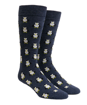 Cool Penguins Navy Dress Socks