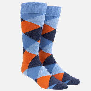 Rohrer Plaid Orange Dress Socks