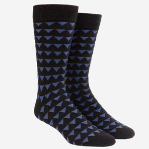 Triangle Geo Black Dress Socks