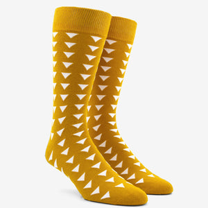 Triangle Geo Mustard Dress Socks featured image