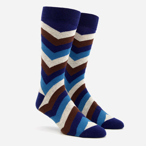 Chevron Peacock Green Dress Socks