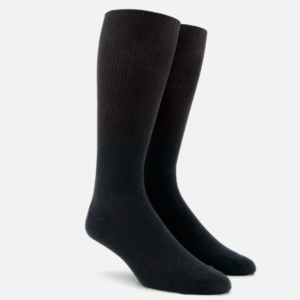 Ribbed Black Dress Socks | Cotton Socks | Tie Bar