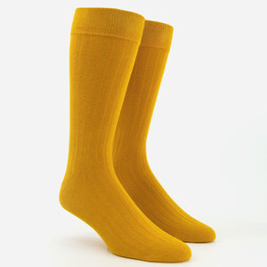 Wide Ribbed Mustard Dress Socks featured image
