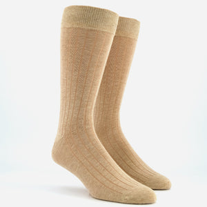 Wide Ribbed Heather Oat Dress Socks