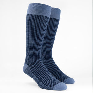 Micro Houndstooth Slate Blue Dress Socks featured image