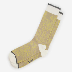 Line Floral Champagne Dress Socks