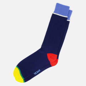 Pride Color Blocked Navy Dress Socks featured image