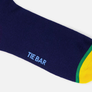 Pride Color Blocked Navy Dress Socks alternated image 1