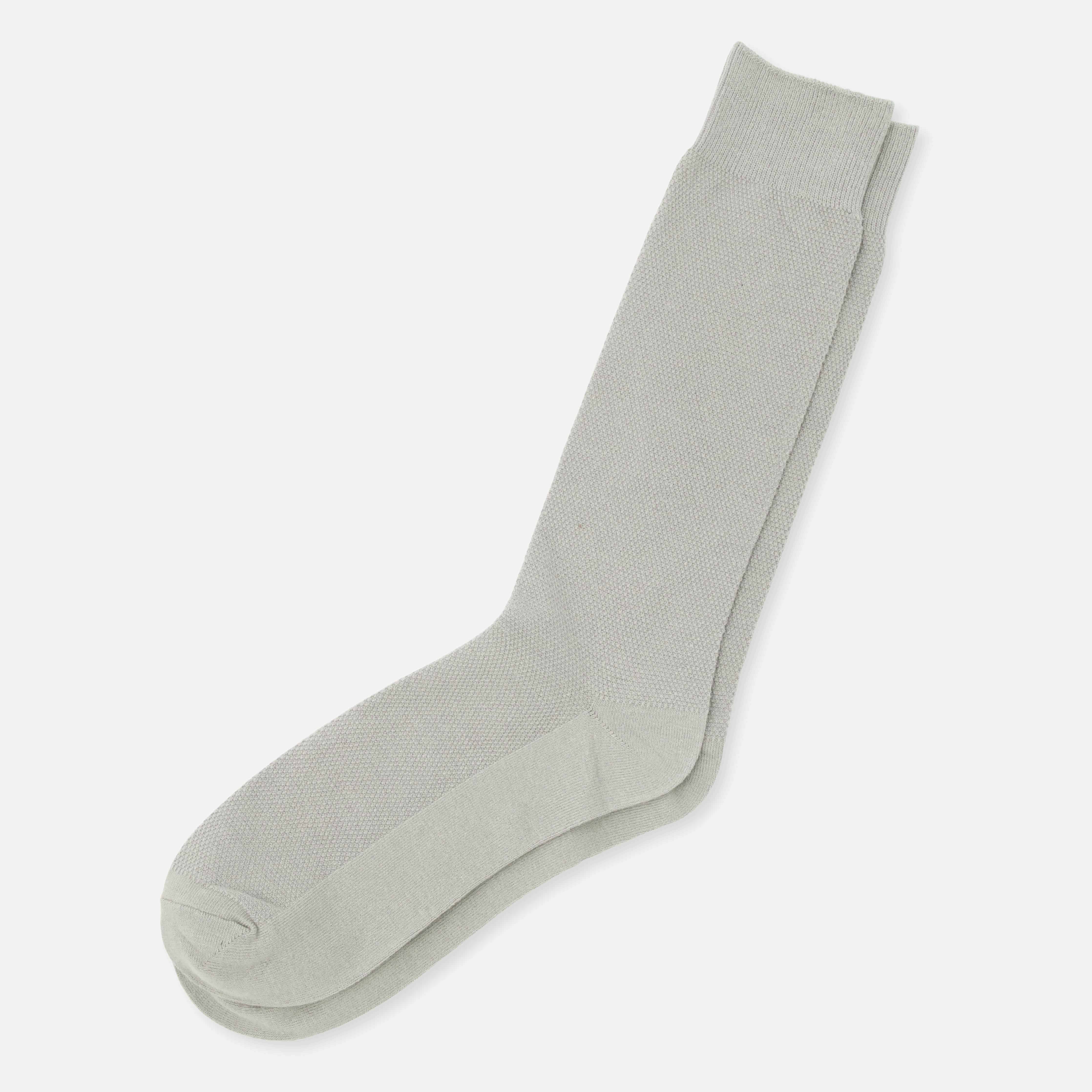 Solid Pique Light Grey Dress Socks | Cotton Socks | Tie Bar