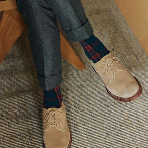 Holiday Plaid Hunter Green Dress Socks alternated image 5