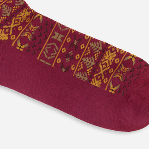 Multi Fairisle Burgundy Dress Socks alternated image 1