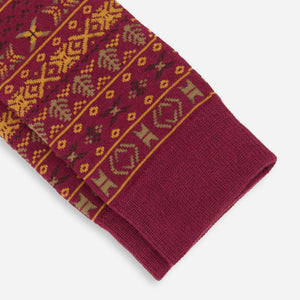 Multi Fairisle Burgundy Dress Socks alternated image 2