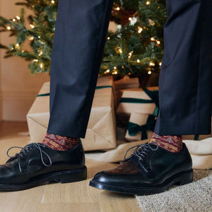 Multi Fairisle Burgundy Dress Socks alternated image 4