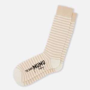 Mumu Weddings - Seaside Stripe Champagne Dress Socks