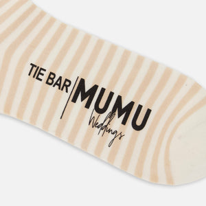 Mumu Weddings - Seaside Stripe Champagne Dress Socks