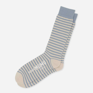 Mumu Weddings - Seaside Stripe Steel Blue Dress Socks