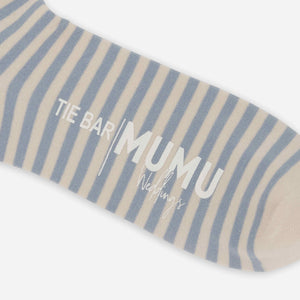 Mumu Weddings - Seaside Stripe Steel Blue Dress Socks alternated image 1