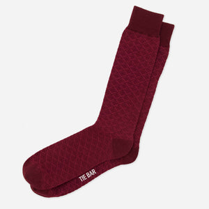 Deco Diamonds Burgundy Dress Socks